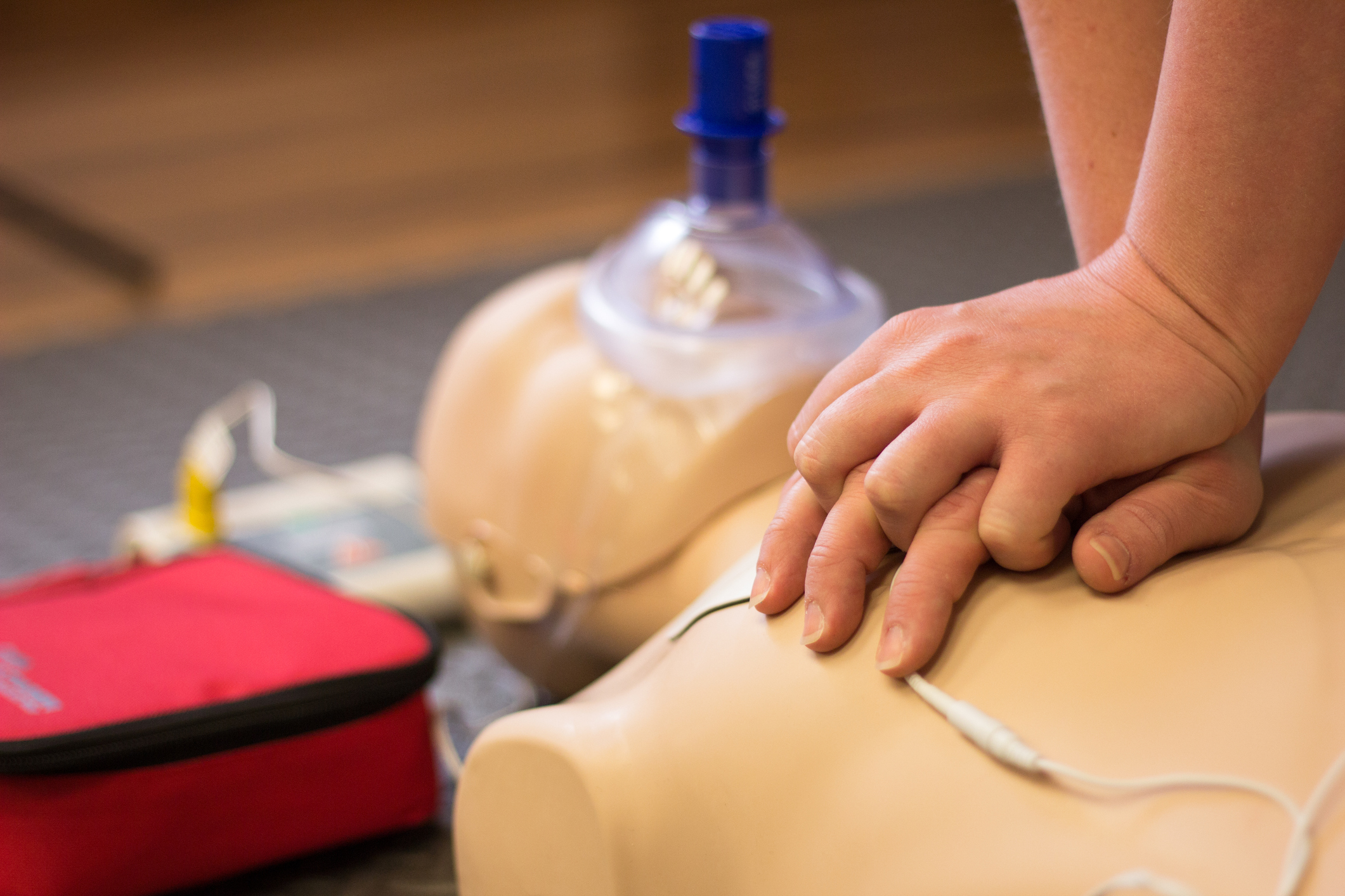 CPR demonstration on manikin.